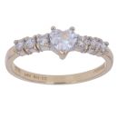 14ct Yellow Gold Cubic Zirconia Solitaire Ring