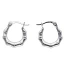 Silver Bamboo Creole Earrings By Icesia