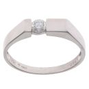 18ct White Gold 0.23ct Diamond Solitaire Signet Ring