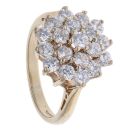 9ct Yellow Gold Cubic Zirconia Cluster Ring