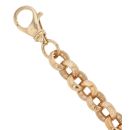 9ct Yellow Gold Patterned and Plain Belcher Bracelet 9"