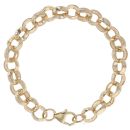 9ct Yellow Gold Children's Patterned And Plain Belcher Bracelet 6.5"