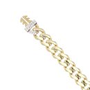 14ct Yellow Gold Monaco Classic Pave Lock Curb Bracelet 5.5"