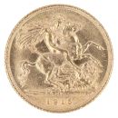 1915 George V Large Head Australia Half Sovereign Coin