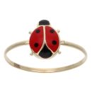 14ct Yellow Gold Child's Lady Bug Enamel Ring
