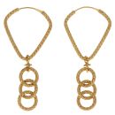 22ct Yellow Gold Infinity Dropper Hoop Earrings