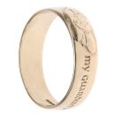 9ct Yellow Gold 'My Guardian Angel Protect Me and Keep Me Safe' Wedding Band 5.3mm