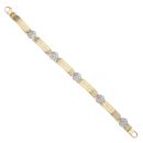 14ct Yellow And White Gold Greek Key And Lion Fancy Bracelet 8"