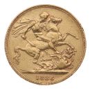 1886 Victoria Young Head UK Full Sovereign Coin