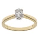18ct Yellow Gold 0.28ct Oval Cut Diamond Solitaire Ring