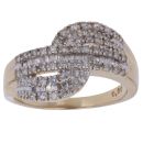 9ct Yellow Gold 0.50ct Brilliant And Baguette Cut Diamond Fancy Ring