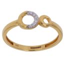 22ct Yellow Gold Cubic Zirconia Circles Ring