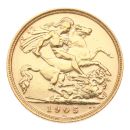 1905 Edward VII Large Head UK Half Sovereign Coin