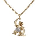 9ct Yellow Gold Cubic Zirconia Monkey Pendant