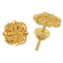 22ct Yellow Gold Shield Stud Earrings