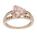 9ct Yellow Gold Rose Quartz and Garnet Fancy Ring