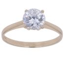 9ct Yellow Gold Cubic Zirconia Solitaire Ring