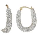 9ct Yellow Gold Medium Crystal Hoop Earrings