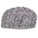 9ct White Gold 2.50ct Brilliant Cut Diamond Five Row Ring