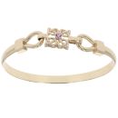 9ct Yellow Gold Amethyst Fancy Hinged Bangle