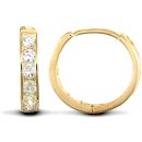 9ct Yellow Gold Huggie Earrings with Cubic Zirconia Stones
