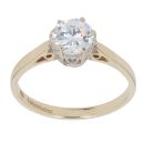 9ct Yellow Gold Cubic Zirconia Single Stone Ring