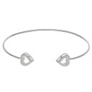 Silver Childrens Heart Torque Bangle