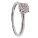 9ct White Gold 0.25ct Brilliant Cut Diamond Cluster Ring