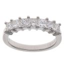 Platinum 1.00ct Princess Cut Diamond Seven Stone Eternity Ring