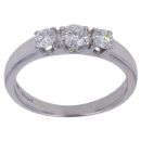 18ct White Gold 0.55ct Brilliant Cut Diamond Trilogy Ring