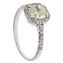 18ct White Gold 1.85ct Cushion And Brilliant Cut Diamond Cluster Ring