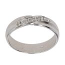 9ct White Gold 0.05ct Brilliant Cut Diamond Five Stone Crossover Ring