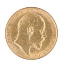 1908 Edward VII Large Head UK Half Sovereign Coin