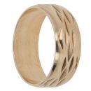 9ct Yellow Gold Patterned Wedding Band 6mm