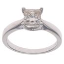 18ct White Gold 1.11ct Princess Cut Diamond Solitaire Ring