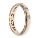9ct Yellow Gold 0.15ct Diamond Trilogy Clogau 3.9mm Wedding Band