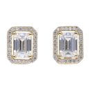 14ct Yellow Gold Cubic Zirconia Cluster Earrings