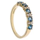 18ct Yellow Gold 0.05ct Diamond and Sapphire Fancy Ring