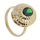 14ct Yellow Gold Green Gem Stone Set Ring