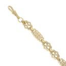 Gold Plated Silver Stars and Bars Bracelet 7"
