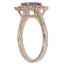 14ct Yellow Gold 0.40ct Diamond And Tanzanite Cluster Ring