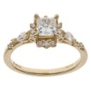 18ct Yellow Gold 0.66ct Princess Cut Diamond Cluster Ring