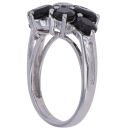9ct White Gold Cubic Zirconia and Sapphire Cluster Ring