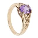 9ct Yellow Gold Created Amethyst Ring
