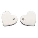 Silver Cubic Zirconia Heart Stud Earrings