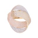 14ct Yellow White And Rose Gold Stone Set Ring