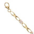 9ct Yellow Gold Cubic Zirconia Infinity Link Bracelet 7"