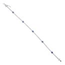 18ct White Gold 3.00ct Brilliant Cut Diamond And Sapphire Bracelet 7"