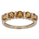 9ct Yellow Gold Citrine Five Stone Ring