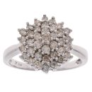 9ct White Gold 1.20ct Diamond Cluster Ring